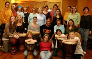 Toby with a Group of People at workshop